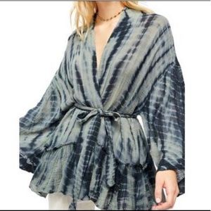 New Free People One Sasha Tye Dye Kimono T…